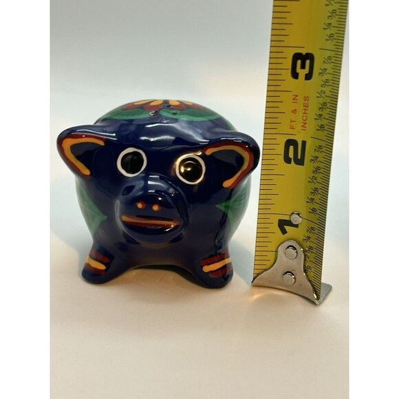 Salt And Pepper Shakers Televera Mexico Signed Mexican Pottery Pigs‎ Colorful - Picture 10 of 10